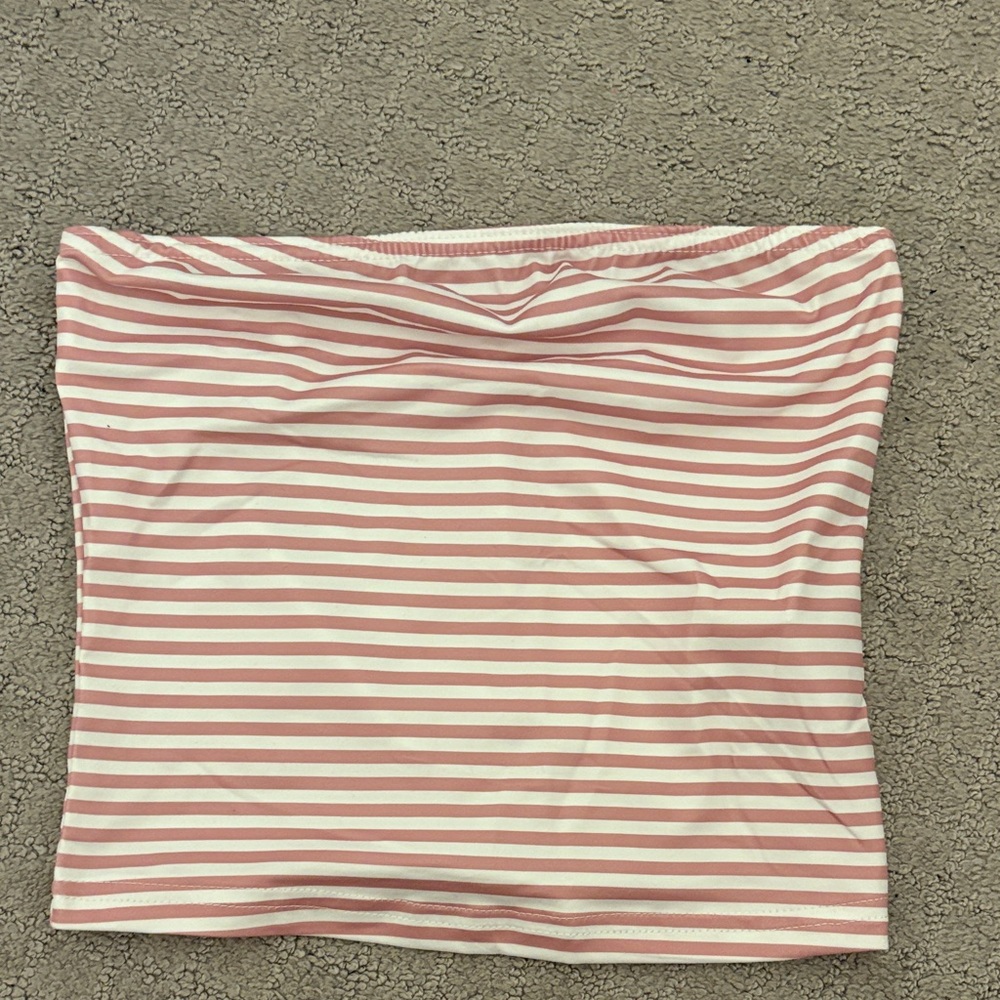 SHEIN pink and white tube top
